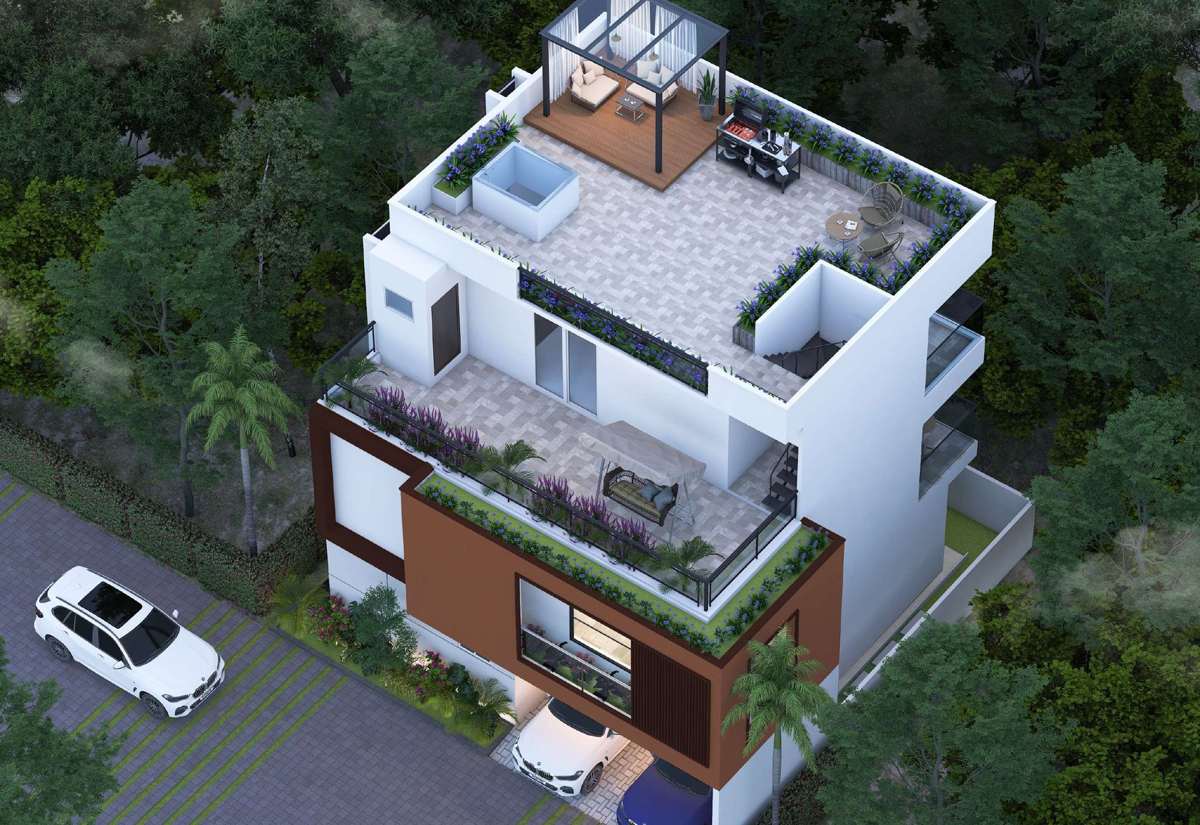 Terrace floor, from above at Konig North County, Devanahalli — architectural render